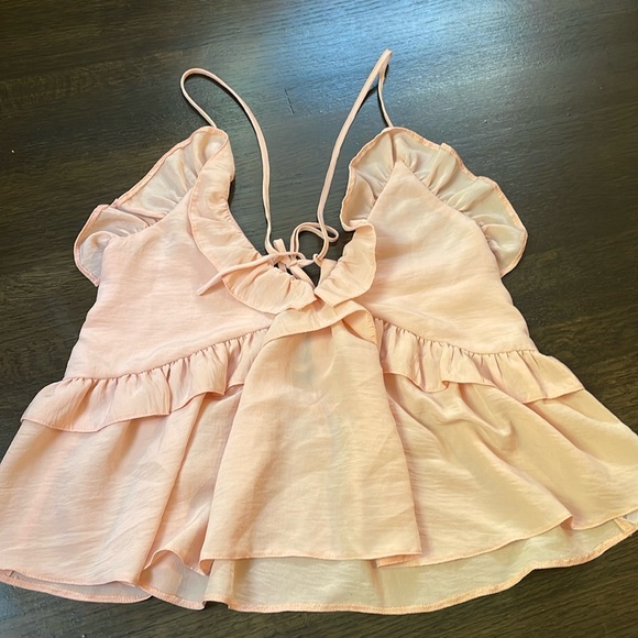 NWT ASOS size 4 ruffle tank top pink - Picture 1 of 7